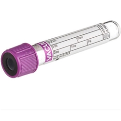 VACUETTE® tube, K2EDTA, 4ml, 13x75mm, purple/black, sterile - Qty50