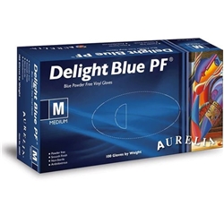 Aurelia® Delight Blue PF® - Powder-Free Vinyl Examination Gloves - L - x100