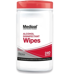 1 x MEDIPAL ALCOHOL WIPES Pack of 240 Wipes
