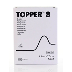 JJ TOPPER 8 SWABS 7.5X7.5 CM ST (2SWAB) x 50