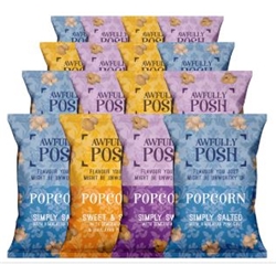 AWFULLY POSH POPCORN - MIXED CASE (SALTED, SWEET & SALTY, SWEET)