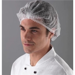 Pleated Mob Caps - WHITE - per Pack of 100