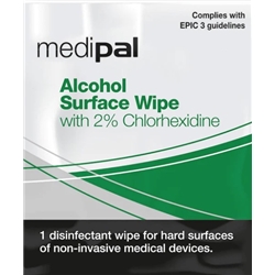 1 x MEDIPAL CHLORHEXIDINE SURFACE WIPES- Pack of 200- GREEN