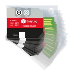 Pk of 10 PDF Data Loggers. Frozen Goods Alarms: High -16°C, Low -20°C