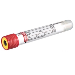 VACUETTE® tube, serum/sep, 8ml, 16x100mm, red/yellow cap, sterile - Qty50