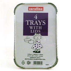 Caroline Foil Tray & Lid 30oz Pack 4's
