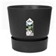 Elho Greenville Round INDOOR Pot & Base LIVING BLACK 20cm