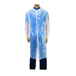 White  Disposable Polythene Visitors Coats per 10