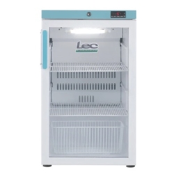 Pharmacy fridge, glass doors, underben, essentials, 107ltres,W485, D620, H830.