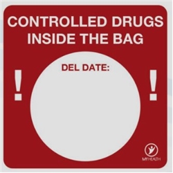 Controlled Drugs Inside Bag 38X38Mm Labels CDITB