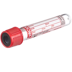 VACUETTE® TUBE 4 ml CAT Serum Clot Activator 13x75 red cap-BLK ring,  Qty50 