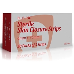 SKIN CLOSURE STRIPS - 6MM X 75MM (STRIP OF 3) Pack of 50