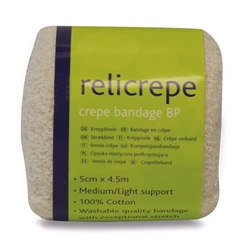 Relicrepe Bandage BP White 5cm x 4.5m-single
