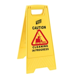Cleaning in progress sign