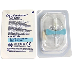 BD Push Button Blood Set 23g x 0.75" Per 50 w/o Luer Adaptor 12" Tubing