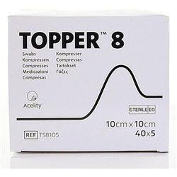 JJ TOPPER 8 10 X 10 STERILE SWABS (TIED 5) x 40
