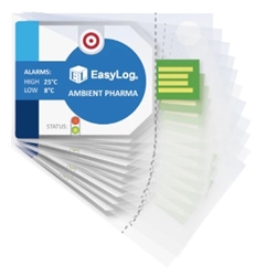 Pk of 10 Cold Chain Data Loggers. Ambient Pharma Alarms: High 25°C, Low 8°C