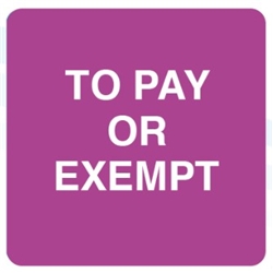 To Pay Or Exempt 38X38Mm Labels TP/EL