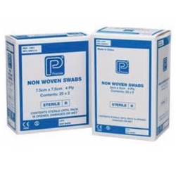 Swabs: Non Woven Sterile 5 x 5cm 4 Ply per 30 packs of 5