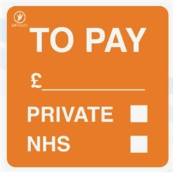 To Pay Private Or Nhs 38X38Mm Labels TPPN