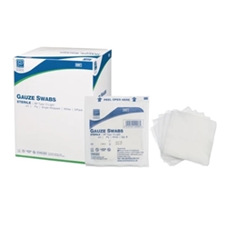 GAUZE SWAB BLUE 10x10CM 12PLY (5) S/W - pack of 25