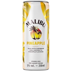 Malibu Pre-Mixed Sparkling Pineapple Rum Drink 250ml