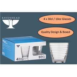 Ravenhead Essentials Swirl Mixer Glass 30cl Pack 4's
