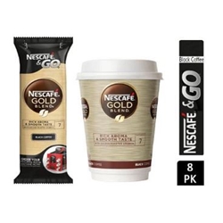 12oz Nescafe &Go Gold Blend Black 12x8cups