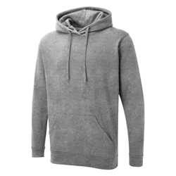 Uneek UX4 Hooded Sweatshirt Heather Grey Large