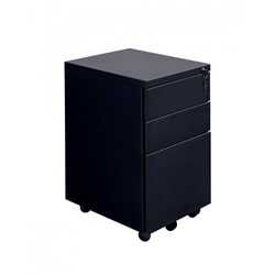 3 drawer metal mobile pedestal in Black - 650H x 500D x 400W mm
