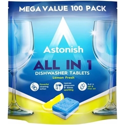 Astonish All In 1 Dishwasher Tablets Lemon 100's - PACK (4)