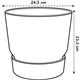 Elho Greenville Round Pot & Base LIVING BLACK 25cm - PACK (5)