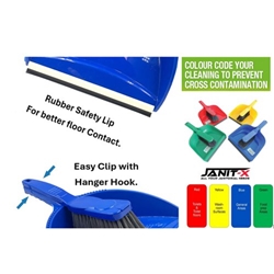 Janit-X Value Colour Coded Dustpan and Brush Set Red - PACK (24)
