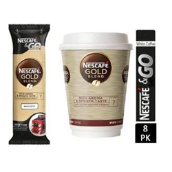 Nescafe & Go Gold Blend White Cups (Sleeve of 8) - PACK (12)