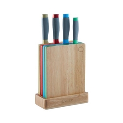 Viners Assure Colour Code Knife Block & Board Set - PACK (4)