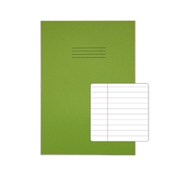 RHINO A4+ (13 x 9 inch) Oversized Exercise Book 48 Page 8mm Ruled Feint With Margin Light Green (Pack 50) - VDU048-238-4
