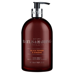 Baylis & Harding Goodness Black Pepper & Ginseng Natural Hand Wash 500ml - PACK (3)