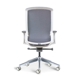 J1 Mesh Chair White/Grey Polished base