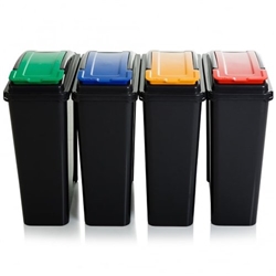 Wham Recycle Bins 25 Litre (4 Pack Mixed Colours)