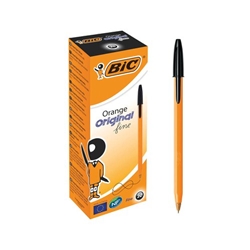 Bic Orange Barrel Original Fine Tip Ballpoint Black Pens 20's - PACK (50)