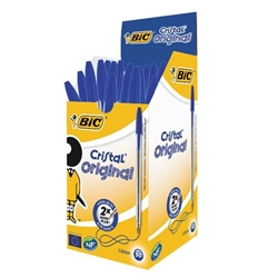 Bic Cristal Original Ballpoint Medium Blue Pens 50's - PACK (20)