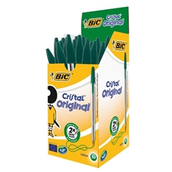 Bic Cristal Original Ballpoint Medium Green Pens 50's - PACK (20)