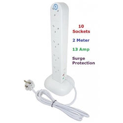 10 Gang Extension Lead Cable Tower 2M