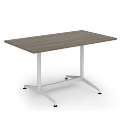 Loft dining table 1400w x 800d white frame and Nebraska oak