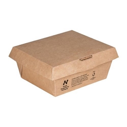 Notpla Clip & Close Food Boxes 800ml - Kraft (260 Pack)