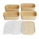Fiesta Recyclable Paper Lids for Rectangular Containers (300 Pack)