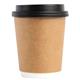 Fiesta Black Polystyrene Lids for 8oz Coffee Cups (50 Pack)