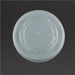 Vegware Compostable Hot Food Pot Flat Lids 350ml / 12oz and 455ml / 16oz (500 pack)