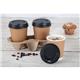 Fiesta Black Polystyrene Lids for 8oz Coffee Cups (50 Pack)