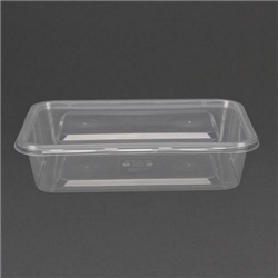 Fiesta Recyclable Plastic Microwavable Containers with Lid Small 500ml (250 Pack)